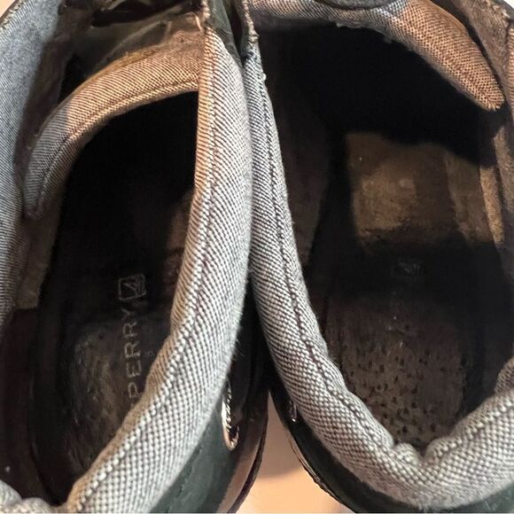 Sperry Top Slider Hadley Wedge booties Black Grey Suede wedges SZ 9 - Picture 8 of 10